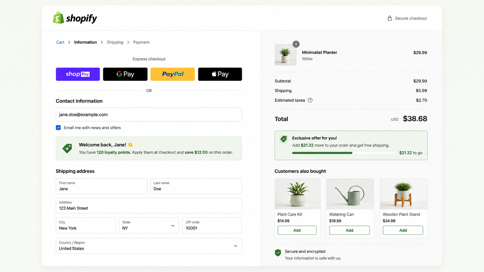 Personalize the Checkout Experience