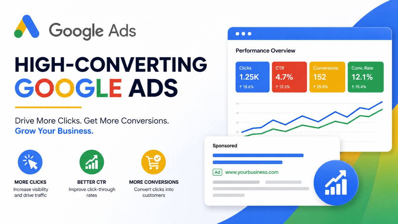 Online advertising concept highlighting ad performance, click-through rates, and conversion optimization..