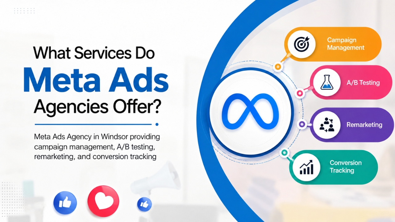 Meta Ads Agency in Windsor providing campaign management, A/B testing, remarketing, and conversion tracking